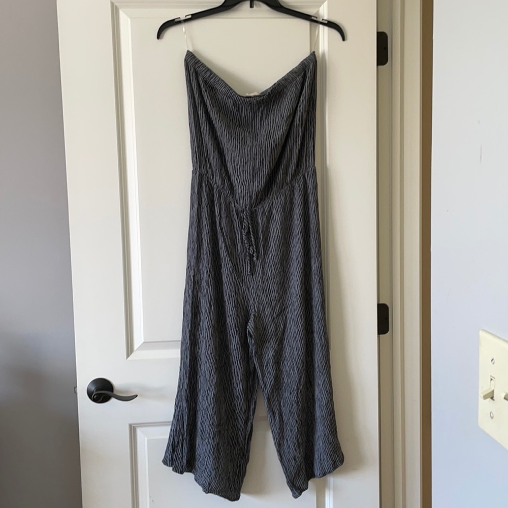 Strapless Striped Jumpsuit